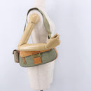 Christian Dior Street Chic Shoulder Bag Canvas Khaki Gold Tone Auth 195390SAV-25
