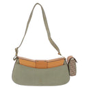 Christian Dior Street Chic Shoulder Bag Canvas Khaki Gold Tone Auth 195390SAV-2