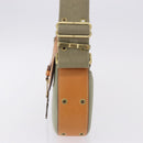 Christian Dior Street Chic Shoulder Bag Canvas Khaki Gold Tone Auth 195390SAV-3