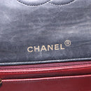 CHANEL Chain Mini Matelasse Shoulder Bag Lamb Skin Black Gold CC Auth 195391SAV-20