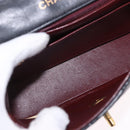 CHANEL Chain Mini Matelasse Shoulder Bag Lamb Skin Black Gold CC Auth 195391SAV-21