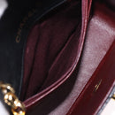 CHANEL Chain Mini Matelasse Shoulder Bag Lamb Skin Black Gold CC Auth 195391SAV-25