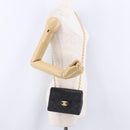 CHANEL Chain Mini Matelasse Shoulder Bag Lamb Skin Black Gold CC Auth 195391SAV-28