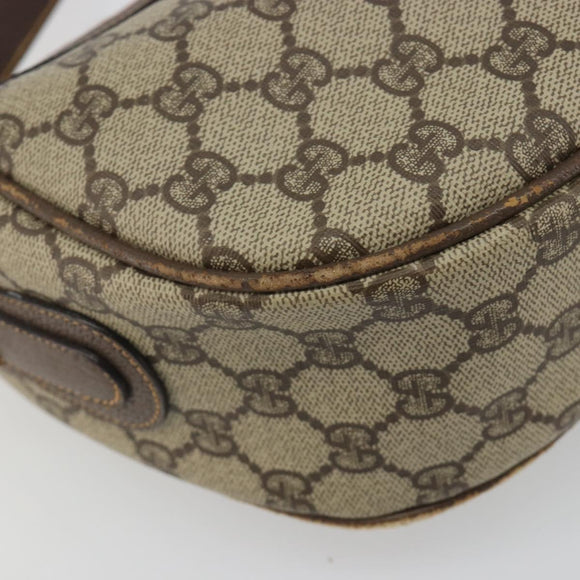 GUCCI GG Supreme Web Sherry Line Shoulder Bag PVC Beige 001 58 0918 Auth 195394