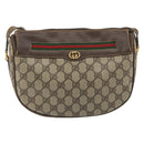 GUCCI GG Supreme Web Sherry Line Shoulder Bag PVC Beige 001 58 0918 Auth 195394-2