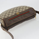 GUCCI GG Supreme Web Sherry Line Shoulder Bag PVC Beige 001 58 0918 Auth 195394-6