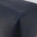 Christian Dior Trotter Boston Bag PVC Leather Navy Gold Tone Auth 195399A-9