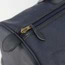 Christian Dior Trotter Boston Bag PVC Leather Navy Gold Tone Auth 195399A-10