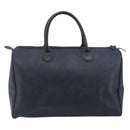 Christian Dior Trotter Boston Bag PVC Leather Navy Gold Tone Auth 195399A-2