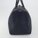 Christian Dior Trotter Boston Bag PVC Leather Navy Gold Tone Auth 195399A-3