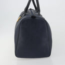 Christian Dior Trotter Boston Bag PVC Leather Navy Gold Tone Auth 195399A-4