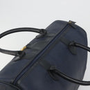 Christian Dior Trotter Boston Bag PVC Leather Navy Gold Tone Auth 195399A-6