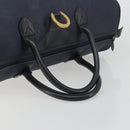 Christian Dior Trotter Boston Bag PVC Leather Navy Gold Tone Auth 195399A-7