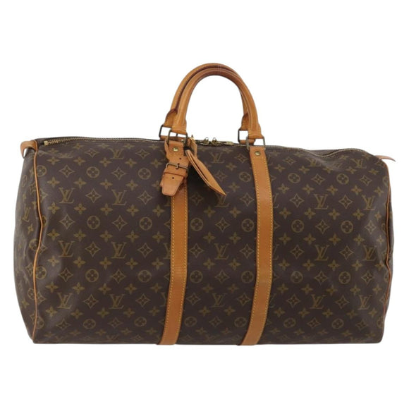 LOUIS VUITTON Monogram Keepall 55 Boston Bag M41424 LV Auth 195401
