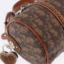 Christian Dior Trotter Canvas Romantic Hand Bag PVC Brown Silver Auth 195408SAV-14