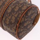 Christian Dior Trotter Canvas Romantic Hand Bag PVC Brown Silver Auth 195408SAV-15