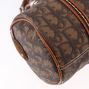 Christian Dior Trotter Canvas Romantic Hand Bag PVC Brown Silver Auth 195408SAV-16