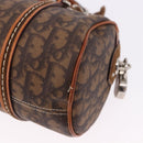 Christian Dior Trotter Canvas Romantic Hand Bag PVC Brown Silver Auth 195408SAV-9