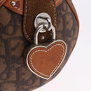 Christian Dior Trotter Canvas Romantic Hand Bag PVC Brown Silver Auth 195408SAV-17