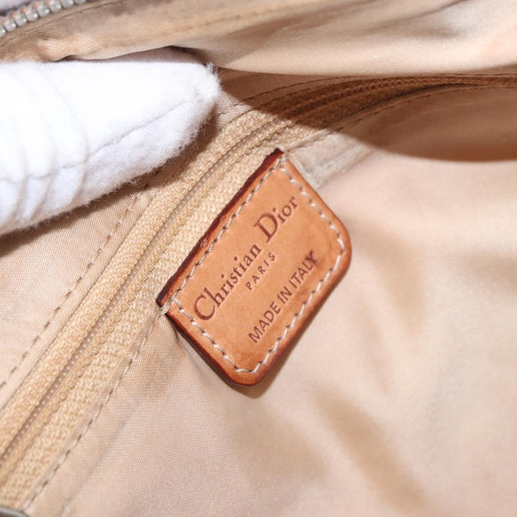 Christian Dior Trotter Canvas Romantic Hand Bag PVC Brown Silver Auth 195408SAV