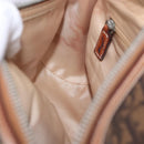 Christian Dior Trotter Canvas Romantic Hand Bag PVC Brown Silver Auth 195408SAV-21