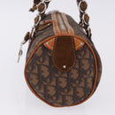 Christian Dior Trotter Canvas Romantic Hand Bag PVC Brown Silver Auth 195408SAV-3
