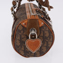 Christian Dior Trotter Canvas Romantic Hand Bag PVC Brown Silver Auth 195408SAV-4