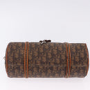 Christian Dior Trotter Canvas Romantic Hand Bag PVC Brown Silver Auth 195408SAV-5