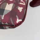 BURBERRY Nova Check Shoulder Bag PVC Leather Beige Red Auth 195410A-15