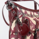 BURBERRY Nova Check Shoulder Bag PVC Leather Beige Red Auth 195410A-18