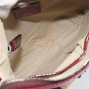 BURBERRY Nova Check Shoulder Bag PVC Leather Beige Red Auth 195410A-10