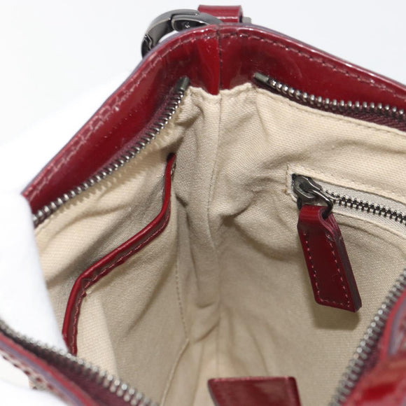 BURBERRY Nova Check Shoulder Bag PVC Leather Beige Red Auth 195410A