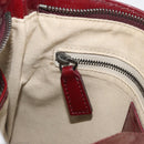 BURBERRY Nova Check Shoulder Bag PVC Leather Beige Red Auth 195410A-23