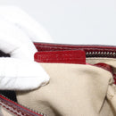 BURBERRY Nova Check Shoulder Bag PVC Leather Beige Red Auth 195410A-12