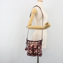 BURBERRY Nova Check Shoulder Bag PVC Leather Beige Red Auth 195410A-26