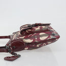 BURBERRY Nova Check Shoulder Bag PVC Leather Beige Red Auth 195410A-4