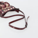 BURBERRY Nova Check Shoulder Bag PVC Leather Beige Red Auth 195410A-7