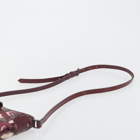 BURBERRY Nova Check Shoulder Bag PVC Leather Beige Red Auth 195410A