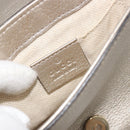 GUCCI Soho Chain Shoulder Bag Leather Silver Gold Tone 323190 Auth 195411V-19