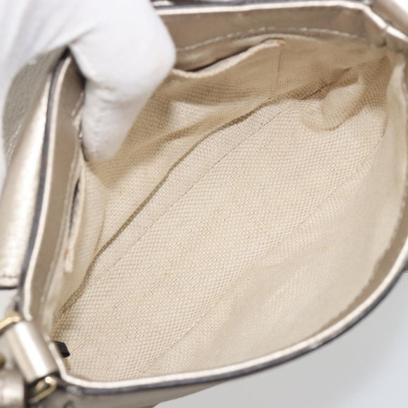 GUCCI Soho Chain Shoulder Bag Leather Silver Gold Tone 323190 Auth 195411V