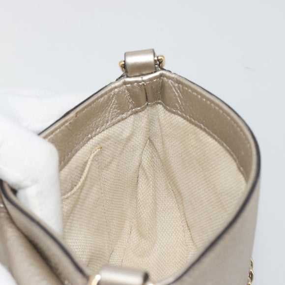 GUCCI Soho Chain Shoulder Bag Leather Silver Gold Tone 323190 Auth 195411V