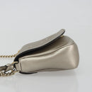 GUCCI Soho Chain Shoulder Bag Leather Silver Gold Tone 323190 Auth 195411V-4