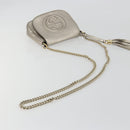 GUCCI Soho Chain Shoulder Bag Leather Silver Gold Tone 323190 Auth 195411V-7