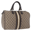 GUCCI GG Supreme Boston Bag PVC Leather Beige Gold Tone 189895 Auth 195412-1