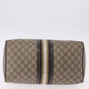 GUCCI GG Supreme Boston Bag PVC Leather Beige Gold Tone 189895 Auth 195412-5