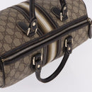 GUCCI GG Supreme Boston Bag PVC Leather Beige Gold Tone 189895 Auth 195412-6