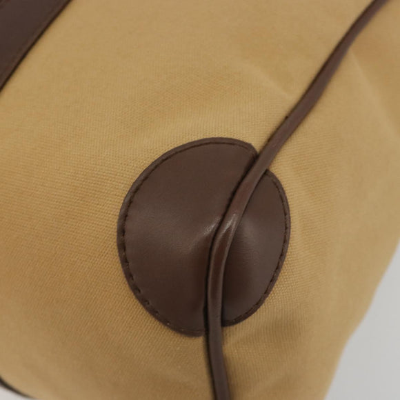 GUCCI Sherry Line Boston Bag Canvas Beige Silver 000 0851 Auth 195413A