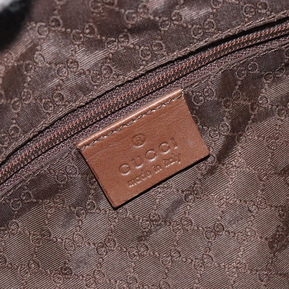 GUCCI Sherry Line Boston Bag Canvas Beige Silver 000 0851 Auth 195413A