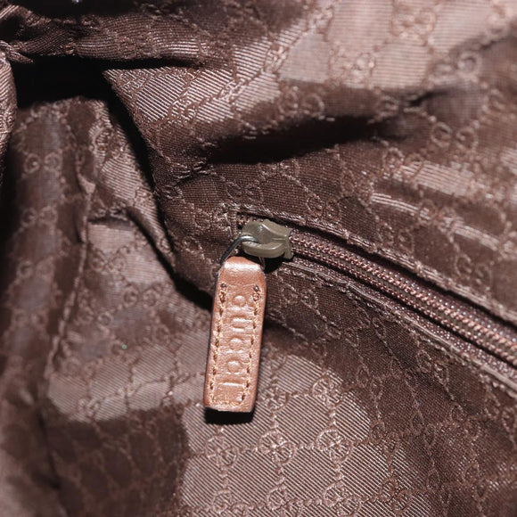 GUCCI Sherry Line Boston Bag Canvas Beige Silver 000 0851 Auth 195413A