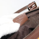 GUCCI Sherry Line Boston Bag Canvas Beige Silver 000 0851 Auth 195413A-12